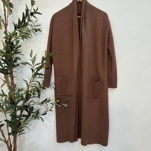MaxSport Long Open Front Cardigan – Cocoa Brown (Size M)